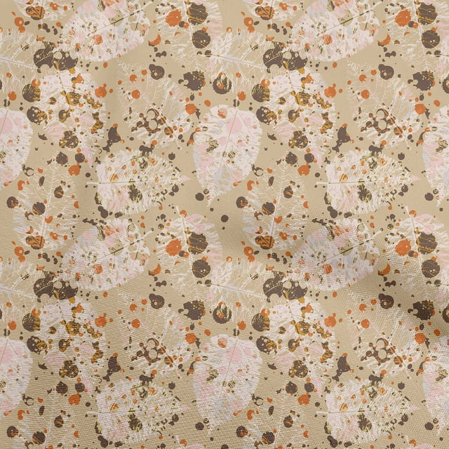 oneOone Rayon Dark Beige Fabric Abstracts Craft Projects Decor Fabric Printed By The Yard 56 Inch Wide