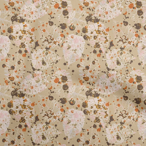oneOone Rayon Dark Beige Fabric Abstracts Craft Projects Decor Fabric Printed By The Yard 56 Inch Wide