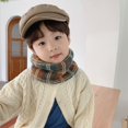 thumbnail image 1 of Bufanda para niños Otoño e invierno Bufanda de punto cálida para bebés Bufanda a cuadros a juego para niños y niñas Manga de lana de moda, 1 of 6