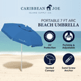 thumbnail image 6 of Caribbean Joe 7ft Beach Umbrella, Blue Canopy with UV Protection, 6 of 7