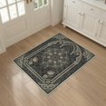 thumbnail image 3 of ODIKA 3'x5' Washable Throw Rug Stain Resistant, Low Profile, Non-Slip Gothic Haul Center Motif Decorative Border Scroll Corridor Grey for Entryway, Kitchen, Mudroom, 3 of 7