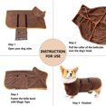 thumbnail image 5 of Toalla de baño para secado de perros, material de microfibra, albornoz absorbente de secado rápido para perros, higroscópico de secado rápido para mascotas, cuello y cintura ajustables, 5 of 5