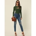 thumbnail image 3 of Unique Bargains Womens' Fall Winter Two Piece Outfit Long Sleeve Casual Sweater Tops M Army Green, 3 of 6
