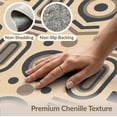 thumbnail image 5 of ODIKA 6'x9' Taupe And Charcoal Geometric Washable Area Rug Modern Symmetry with Bold Graphic for Queen Size Bedroom, Under Bed, Master Suite, Easy Care, Non-Shedding, 5 of 6