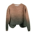 thumbnail image 4 of Kaemgyyd Sweaters for Women Winter Fall Crew Neck Knit Pullover Casual Fashion Gradation Long Sleeve Tops Clothes, 4 of 4