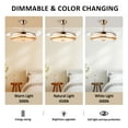 thumbnail image 5 of Jacgood 42-inch Retractable Blade Ceiling Fan with Dimmable 3-Color LED Light, 6-Speed Quiet Reversible DC Motor, Fandelier for Bedroom Living Room Kitchen, Gold, 5 of 6
