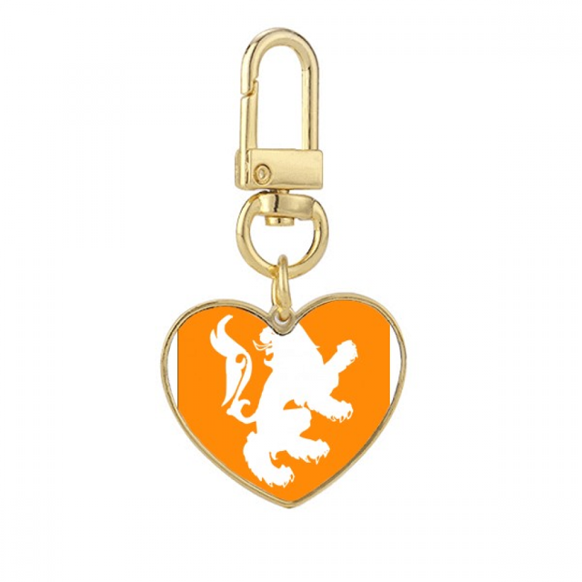 Divine Animals Abroad Ferocious Capability Bear Gold Heart Keychain Metal Keyring Holder