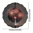 thumbnail image 5 of Metal Hanging Wind Spinners with Concentric Wavy Lines & Firework Design - Vibrant Outdoor Wind Chimes for Yard & Garden Decor, 5 of 6