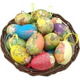 thumbnail image 5 of Gardeningwill Vintage Easter Colorful Paper Mache Foam Egg Hanging Ornaments, Set of 12, 5 of 5
