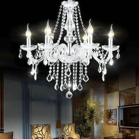 Renaissance 6 Light Oval Chandelier - Costway Elegant Crystal Chandelier Modern 6 Ceiling Light Lamp Pendant Fixture Lighting