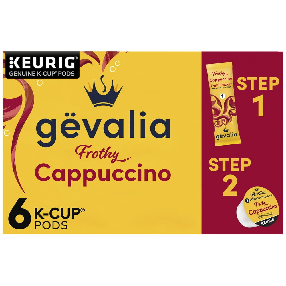 Gevalia Frothy 2Step Cappuccino Espresso K‐Cup® Coffee Pods & Froth