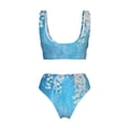 thumbnail image 2 of Honeii Hanging Orchids Floral Blue Print Women’s Bikini Set,Two Piece Swimsuit Bathing Suits,Stylish High Elasticity Swimwear for Beach and Pool, 2 of 5