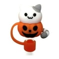 thumbnail image 2 of Halloween Straw Cover Cap For Cup,10 mm, Cute Ghost Halloween Straw Topper, Silicone Straw Covers, Dustproof Straw Tips, Lids Cup Accessories, 2 of 5