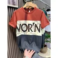 thumbnail image 2 of Camisetas para hombre, camisetas con alfabeto, camisetas para hombre, camisetas rojas, ropa vintage con estampado, ropa barata y estilo coreano, estilo Harajuku de verano normal, 2 of 5