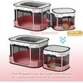 thumbnail image 3 of Portable Cat Playpen, 8-Rod Reinforced Kitten Dog Playpens, Foldable Play Pen for Indoor Cats Enclosed Pet Puppy Doggy Outdoor, Collapsible Tent Kennel Cage House(32"x24"x22")pink, 3 of 16