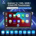 9" Carplay For VW Volkswagen Jetta Passat 32GB Android 13 Car Stereo Radio GPS