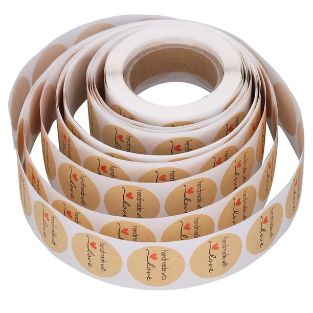 Kraft Paper Stickers,1 Roll Kraft Paper Love Stickers Round Labels Stickers Solid Performance