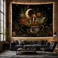 thumbnail image 6 of Cauldron with Moth and Moon Against Starry Sky, Mystical Fantasy for Dark Art Lovers, Enchanted Forest Decor, Halloween Gift Tapestry Wall Hanging for Bedroom and Living Room, 6 of 7