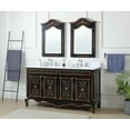 thumbnail image 3 of Benton Collection 60" Black Hand-Painted Floral Double Sink Bathroom Vanity, 3 of 6