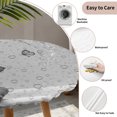 thumbnail image 3 of Modern Elephant Round Tablecloth for 45-54 Inch Tables, Fitted Table Cover with Elastic Edge, Grey Modern Art Bathtub Waterproof Outdoor Table Cloth Protector for Patio Garden Dinner Picnic, 3 of 9
