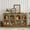 Old Pine, variant on Floor Storage Cabinets, Living Room Floor Sideboard with 4 Arched Glass Doors, Accent Sideboard Buffet Storage Cupboard For Hallway Entryway Home Office