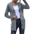 thumbnail image 2 of Minnieouse Suéter de mujer con cuello en V Botón Prendas de abrigo Abrigo de otoño de punto de manga larga Prendas para la parte del cuerpo Gris METRO Minnieouse AP003363-07, 2 of 6