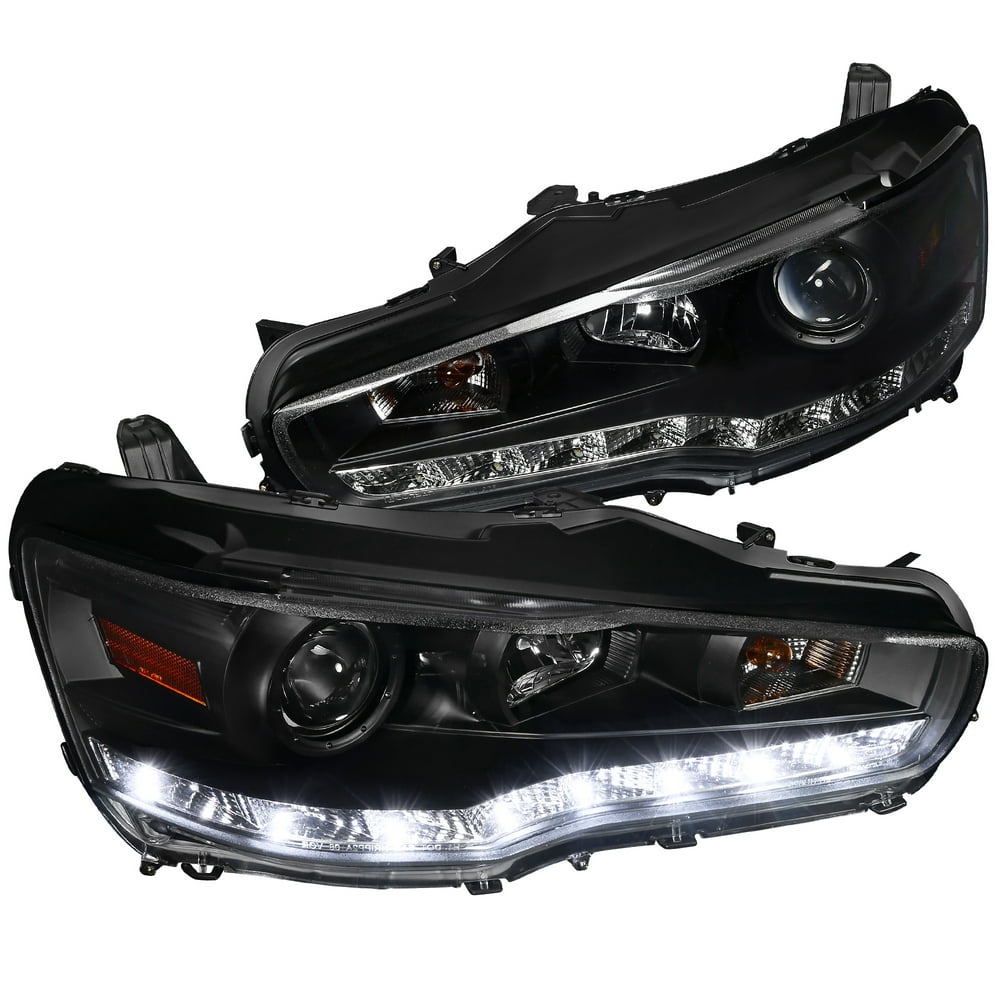 2008 Mitsubishi Lancer Headlight Bulb Replacement Spec-D Tuning SMD Led Projector Headlights for 2008-2015 Mitsubishi