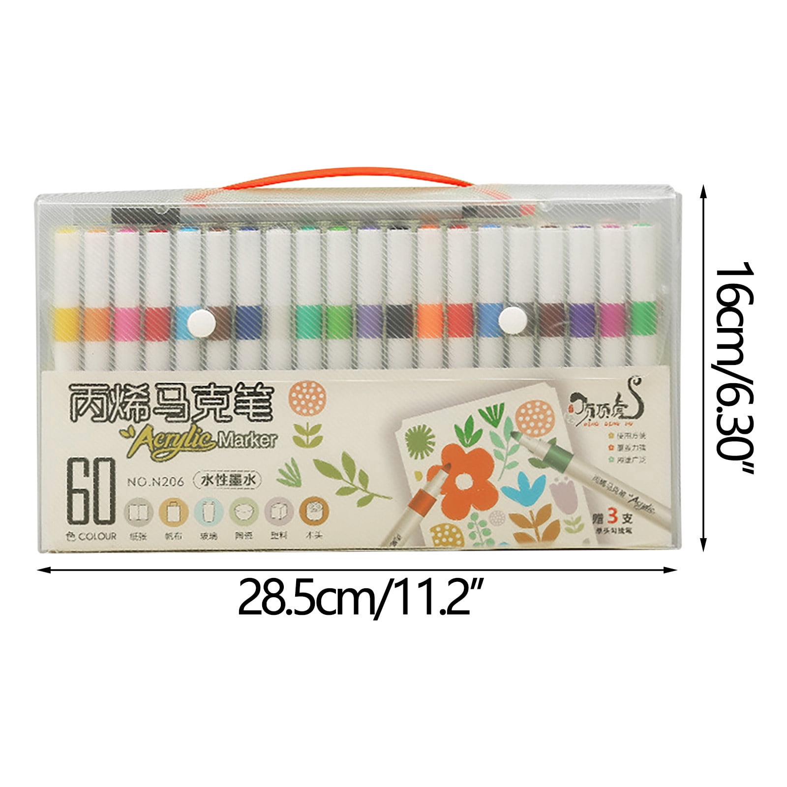Matoen Paint Pens for Rock Painting, Stone, Ceramic, Glass, Wood, Canvas. Set of 60 Acrylic Paint Markers Extra-fine Tip