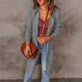 thumbnail image 3 of CILENON Jackets for Women Trendy Womens Round Neck Knitted Cardigan Loose Solid Color Sweater Coat (Gray,M), 3 of 6