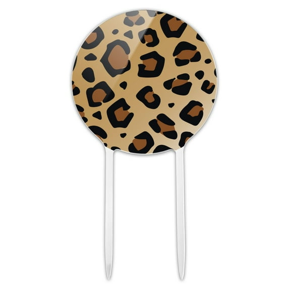 Acrylic Leopard Print Animal Spots Cake Topper Party Decoration for Wedding Anniversary Birthday Graduation