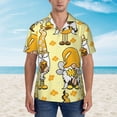 thumbnail image 2 of Zufioo Garden Honeybee Gnomes Hawaiian Shirt for Men,Beach Shirts Tropical Vacation Shirts,Sleeve Casual Button Down Shirt with Pocket for Travel,Beach,Party,daily,3X-Large, 2 of 7