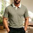 thumbnail image 5 of IhhxPro Men's Color Block Collared Shirt Quick Dry Short Sleeve Black T-Shirt Casual Golf Athletic Performance Slim Fit Summer XS-XL, 5 of 9