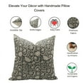 thumbnail image 5 of Fabdivine Block Print Throw Pillow Cover, 20x20 Inch Thick Linen Outdoor Cushion Cover, Floral Print Boho Design Green Pillow Cover for Sofa and Couch, 5 of 5