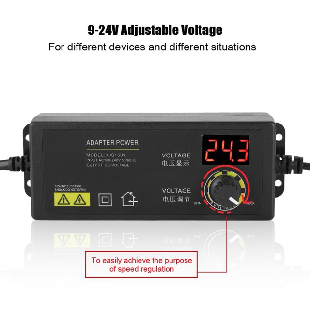 Adaptador De Corriente Ajustable Pantalla LED Salida 3A/9-24V Multi