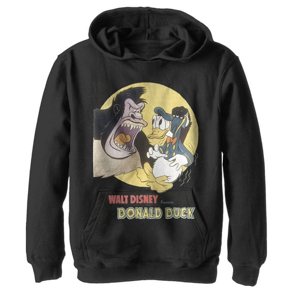 Boy's Mickey & Friends Donald and the Gorilla  Pull Over Hoodie Black Small