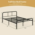thumbnail image 3 of Gymax Full Size Bed Frame Metal Platform Bed Base w/ Headboard & Footboard Black, 3 of 10