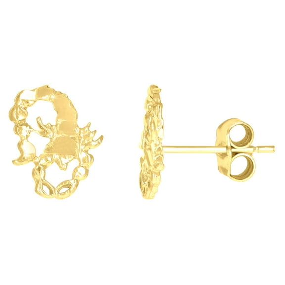 10k Yellow Gold Mens Scorpion Stud Earrings Jewelry Gift for Men