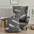 thumbnail image 6 of AIGIA Wingback Chair Slipcovers 2 Piece Stretch Wing Chair Covers Slipcovers Wingback Sofa Covers for Living Room, 6 of 20