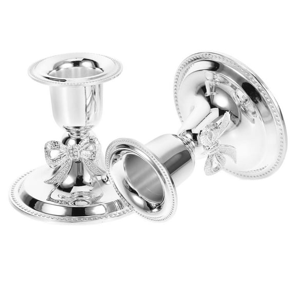 OFFIGAM 2-Pack Metal Candle Holders for Pillar Candles, Vintage Style Finish, Home Decor Accessories