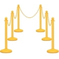 thumbnail image 4 of 6pcs Plastic Stanchion Set, Safety Stanchion Barrier Posts Queue Line Pole with 40” Link Chain & C-Hooks, Outdoor and Indoor Crowd Control Barriers, Easy Connect Assembly, 4 of 8