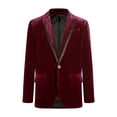 thumbnail image 4 of renvena Kids Boys Velvet Gentleman Blazer Suit Jacket Notch Lapel One Button Vintage Slim Fit Tuxedo Outerwear Burgundy 16, 4 of 6