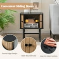 thumbnail image 5 of Costway Sliding Door Nightstand Mid-century Modern Storage End Table with Cabinet Black, 5 of 10