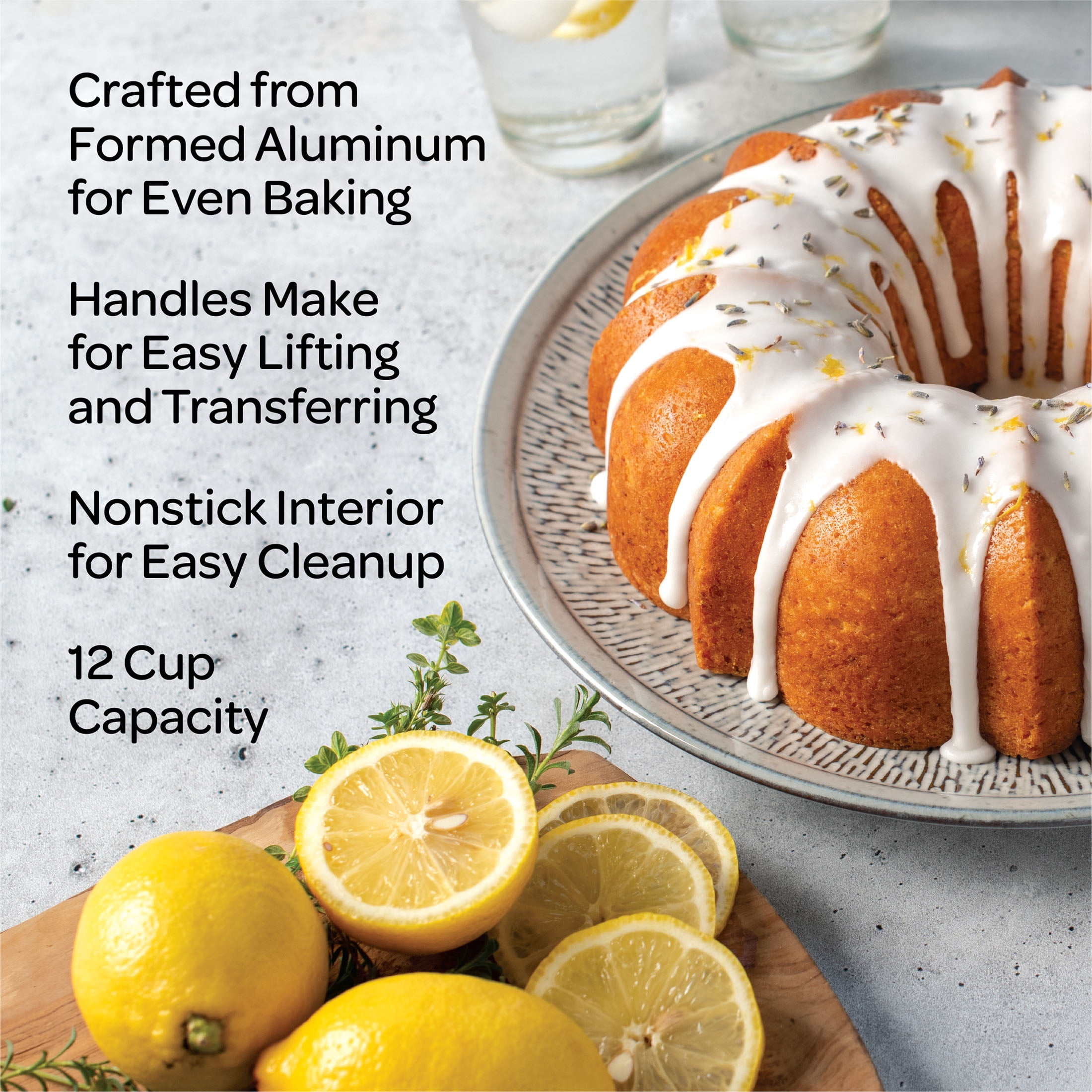 Nordic Ware Proform 12 Cup Nonstick Formed Aluminum Bundt Cake Pan
