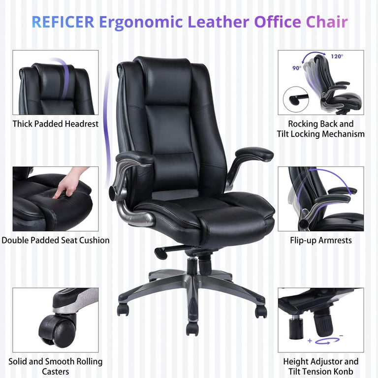 400lbs Big and Tall Office Chair Ergonomic Wide Seat Desk Chair with Head  Lumbar Support Armrest, Heavy Duty Adjustable Rolling Swivel Computer Chair