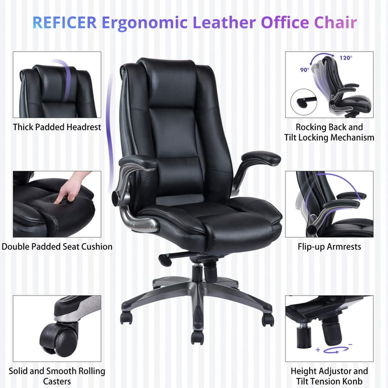 Excebet Big and Tall Office Chair 400lbs Wide Seat, Leather High Back  Executive Office Chair with Foot Rest, Ergonomic Office Chair Lumbar  Support for Lower Back Pain Relief (White) - Yahoo Shopping