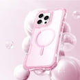 thumbnail image 2 of for iPhone 13 Pro Max Magnetic Case, [Compatible with Mag-Safe] Translucent Clear Phone Case Slim Shockproof Triple-Layers Drop Protective Hybrid Cover with Wrist Strap for iPhone 13 Pro Max, Pink, 2 of 7