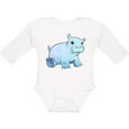 thumbnail image 3 of Inktastic Cute Baby Hippo Boys or Girls Long Sleeve Baby Bodysuit, 3 of 5