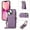 Purple, variant on Back Mirror Flip Case for iPhone 13, Wallet Case Crossbody PU Leather with Card Holder Kickstand Phone Case Detachable Shoulder Strap Handbag For iPhone 13, Rosegold