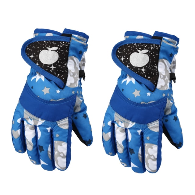 Toystoory 2 piezas de guantes de nieve para niños, artículos deportivos antideslizantes, guantes gruesos para deportes de invierno a prueba de viento, Suministros térmicos azul L Toystoory HA059843-08B