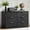 Black, variant on LELELINKY 48" Fluted 6-Drawer Dresser with Metal Handle, Modern Farmhouse Chest for Bedroom, Blue